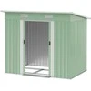 Outsunny Metalinis sodo namelis įrankiams 2,3 m², 207 x 130 x 182 cm, šlaitinis stogas, langas, pamatas, stumdomos durys, atsparus oro sąlygoms, lauko sodo namelis kiemui, žalias