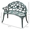 Outsunny Metalinis sodo suoliukas 2-vietis 100 x 54 x 78 cm