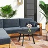 "Outsunny" metalinis šoninis staliukas balkono staliukas apvalus kavos staliukas atsparus oro sąlygoms sodo staliukas lengvai prižiūrimas sofos staliukas lauko staliukas balkonui sodo terasai verandai gyvenamajame kambaryje Ø70 x 42H cm juodas