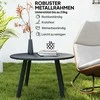 Outsunny metalinis šoninis balkono staliukas, apvalus kavos staliukas, atsparus oro sąlygoms, lengvai prižiūrimas sodo stalas, lauko stalas balkonui, sodui, terasai, verandai, svetainei, Ø70 x 42 cm, juodas