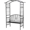 Outsunny Metalinis suoliukas arka vijokliniams augalams - juodas 154 x 60 x 205 cm