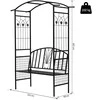 Outsunny Metalinis suoliukas arka vijokliniams augalams - juodas 154 x 60 x 205 cm