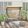 Outsunny Modernios 3 vietų sūpynės su reguliuojamu stogu, iki 360 kg - smėlio spalvos