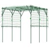 "Outsunny" nerūdijančio plieno grotelės su trikampio formos atrama 223x223x223 cm Rožinė arka vijokliniams augalams Sodo grotelės kambariniams augalams Augalų grotelės daržovėms Gėlės Žalia