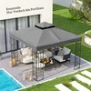 Outsunny "Outsuuny" 3 x 3 m pavėsinės atsarginis stogas, neperšlampamas pavėsinės stogas, dviguba sodo pavėsinės stogo danga, atsarginės dalys iš Oksfordo audinio, 370 g/m², tamsiai pilkos spalvos