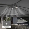 Atsarginis stogas Outsunny pavėsinei 3 x 3 m, vandeniui atsparus pavėsinės stogas, dvigubas atsarginis uždangalas sodo pavėsinei, atsarginės dalys iš Oksfordo audinio, 370 g/m², tamsiai pilkas