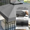 Outsunny "Outsuuny" 3 x 3 m pavėsinės atsarginis stogas, neperšlampamas pavėsinės stogas, dviguba sodo pavėsinės stogo danga, atsarginės dalys iš Oksfordo audinio, 370 g/m², tamsiai pilkos spalvos