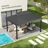 Outsunny "Outsuuny" pakaitinis pavėsinės stogas 3 x 4 m, neperšlampamas pavėsinės stogas, dvigubas pakaitinis sodo pavėsinės stogas, atsarginės dalys iš Oksfordo audinio, 370 g/m², tamsiai pilkos spalvos