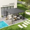 Outsunny "Outsuuny" pakaitinis pavėsinės stogas 3 x 3 m, neperšlampamas pavėsinės stogas, pakaitinė danga sodo pavėsinei, atsarginės dalys iš Oksfordo audinio, 370 g/m², tamsiai pilkos spalvos