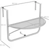 Outsunny Pakabinamas staliukas balkonui, reguliuojamo aukščio pusapvalis Ø30 cm - balta L60 x W45 x H50 cm