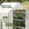 "Outsunny" pakaitinė šiltnamio plėvelė su apsauga nuo UV spindulių, šoninis langas, ritininės durys, pakaitinė danga, PE plėvelė pomidorų nameliui, šiltnamiui, balta, 140 x 143 x 190 cm