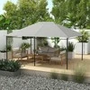 "Outsunny" pakaitinis 4 x 3 m pavėsinės stogas, vandeniui atsparus pavėsinės stogas su UV apsauga 30+, pakaitinis sodo pavėsinės stogas, atsarginės dalys iš poliesterio audinio, 180 g/m², šviesiai pilkos spalvos