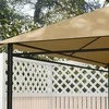 "Outsunny" pakaitinis 4 x 3 m pavėsinės stogas, vandeniui atsparus pavėsinės stogas su UV apsauga 30+, pakaitinė danga sodo pavėsinei, atsarginės dalys iš poliesterio audinio, 180 g/m², chaki spalvos