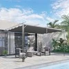 Outsunny Pakaitinis pavėsinės stogas, 3,5 x 2,5 m su drenažo angomis - tamsiai pilka