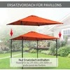 Outsunny Pakaitinis pavėsinės stogas, apsaugantis nuo saulės, pavėsinės danga iš poliesterio, oranžinė, 2,98 x 2,95 m