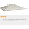 "Outsunny" pakaitinis paviljono stogas metaliniam paviljonui 4x3m - kreminė balta
