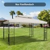 Outsunny atsarginis stogas paviljono stogas metaliniam paviljonui sodo paviljonui su nutekėjimo anga vakarėlių palapinė sodo palapinė poliesteris 4x3m kreminė balta
