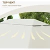 "Outsunny" pakaitinis sodo paviljono stogas 3,97x2,97 m UV apsauga, vandeniui atsparus paviljono stogas, kremas