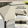 "Outsunny" pakaitinis stogas sodo pavėsinei 3 x 4 m, vandeniui atsparus 370g/㎡ dvigubas apsauginis stogas, apsaugantis nuo lietaus, UPF30+, skirtas sodui, vakarėliui, terasai, kreminės baltos spalvos