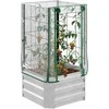 Outsunny Pakeliamos lysvės rinkinys, dėžė su plastikiniu dangčiu ir grotelėmis vijokliniams augalams, 53x53x90cm