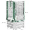 Outsunny Pakeliamos lysvės rinkinys, dėžė su plastikiniu dangčiu ir grotelėmis vijokliniams augalams, 53x53x90cm