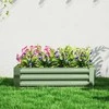 Outsunny pakelta lova iš plieno, sodinimo lova šalto rėmo sodo lova gėlių dėžė sukraunama, sodinukų dėžutė daržovių lova 120x90x30cm sodo balkonui, gėlių, augalų, daržovių sodinukas