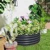 Outsunny pakelta lova iš plieno, sodinimo lova šalto rėmo sodo lova sukraunama gėlių dėžė prijungiama sodinukė 120x120x43cm daržovių lova sodui balkonas terasa, gėlių, augalų sodinukas