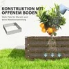 "Outsunny" pakelta lysvė, gėlių dėžė, daržovių lysvė, sodinukų dėžutė, žolelių lysvė sode, terasoje, balkone, plienas, sidabras, 120 x 120 x 30 cm