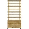 "Outsunny" pakelta lysvės sodinukų dėžutė su grotelėmis, ritinys, grotelės sodinukų dėžutė mediena, sodo grotelės 76x30x155cm sodui balkonas terasa, vazonas vijokliniams augalams pinti augalai, gėlės