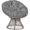 Lauko baldų komplektas "Outsunny" papasano fotelis Pintas fotelis fotelis su pagalvėle 360 laipsnių rotango pilkos spalvos W87 x D97 x H86 cm