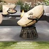 Outsunny Papasan kėdė iš ratano, 360° besisukanti, su pagalve, 90 cm skersmens, apvali lauko kėdė, besisukanti poilsio kėdė, svetainei, sodui, balkonui, smėlio spalvos