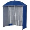 Outsunny Paplūdimio skėtis su šoniniu skydeliu, poliesteris, mėlynas, 2,2x2,2 m