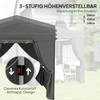 "Outsunny" pavėsinė 2,5x2,5 m, vandens nepraleidžianti, stabili, žiemai atspari iššokanti sulankstoma pavėsinė, apsauga nuo UV spindulių 50+, sulankstoma vakarėlių palapinė, sodo palapinė su 4 šoninėmis sienelėmis, sodo pavėsinė, skirta kempingui sode, tamsiai pilka