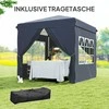 Outsunny pavėsinė 2,5x2,5m, vandeniui atspari, stabili, tinkama žiemai, išskleidžiama (pop-up), su UV 50+ apsauga, sulankstoma palapinė vakarėliams, sodo palapinė su 4 šoninėmis sienelėmis ir krepšiu, tamsiai mėlyna