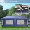 Outsunny sulankstoma pavėsinė 2,95 x 5,85 m, vakarėlių palapinė su UV apsauga, pop-up pavėsinė su langais, šoninėmis sienelėmis, sodo palapinė, Oksfordo audinys, plienas, mėlyna