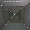 "Outsunny" pavėsinė 3,3x3,3 m sulankstoma pavėsinė LED USB iššokantis tinklelis šoninės sienos apsauga nuo saulės krepšys Oksfordo pilka