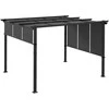 Outsunny pavėsinė 3,5x3 m, pergola su šonine sienele, terasos stogas, tamsiai pilka, sodui ir terasai