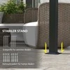 Outsunny pavėsinė 3,5x3 m, pergola su šonine sienele, terasos stogas, tamsiai pilka, sodui ir terasai