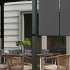Outsunny pavėsinė 3,5x3 m, pergola su šonine sienele, terasos stogas, tamsiai pilka, sodui ir terasai
