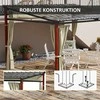 "Outsunny" pavėsinė 3,5x3 m su šoninėmis sienelėmis, apsaugota nuo vėjo, reguliuojamo aukščio, pakeliamas stogas, smėlio spalvos