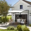 "Outsunny" pavėsinė 3x2,5 m plieninė vandens nepraleidžianti apsauga nuo saulės su reguliuojamu stogu sieninė sodo pavėsinė laisvai pastatoma terasos danga, skirta sodo balkonui kreminė balta