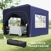"Outsunny" pavėsinė 3x3 m, vandens nepraleidžianti, stabili, žiemai atspari iššokanti sulankstoma pavėsinė, apsauga nuo UV spindulių 50+, sulankstoma vakarėlių palapinė, sodo palapinė su 4 šoniniais skydais, sodo pavėsinė kempingui sode, tamsiai mėlyna