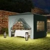"Outsunny" pavėsinė 3x3 m, vandens nepraleidžianti, stabili, žiemai atspari iššokanti sulankstoma pavėsinė, apsauga nuo UV spindulių 50+, sulankstoma vakarėlių palapinė, sodo palapinė su 4 šoninėmis sienelėmis, sodo pavėsinė kempingui sode, šviesiai pilka