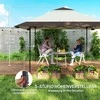 Outsunny pavėsinė 4x4 m vandeniui atspari reguliuojamo aukščio iššokanti sulankstoma pavėsinė su tinklinėmis sienelėmis UV 50+ sulankstoma vakarėlių palapinė sodo palapinė su krepšiu smėlio maišai sodo pavėsinė kempingui, sodo festivaliui, smėlio spalvos