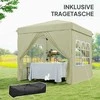 "Outsunny" pavėsinė apie 2,5x2,5 m, vandeniui atspari, stabili, žiemai atspari iššokanti sulankstoma pavėsinė, apsauga nuo UV spindulių 50+, sulankstoma vakarėlių palapinė, sodo palapinė su 4 šoniniais skydais, maišelis, sodo pavėsinė, skirta stovyklauti sode, kreminė balta