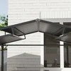 Outsunny kepsninių pavėsinė 250 x 160 x 250 cm, vandeniui atspari sodo pavėsinė su dvigubu stogu, šoninėmis lentynomis, UV apsauga, BBQ pavėsinė, sodo palapinė kepsninėms, vakarėliams, juoda