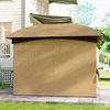 Outsunny sodo pavėsinė, apie 3,4x3,4 m, atspari vandeniui, su 4 šoninėmis sienelėmis, dvigubu stogu, vakarėlių palapinė su UV apsauga, sodo palapinė su cinkuoto metalo rėmu, smėlio spalvos