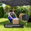 "Outsunny" pavėsinė, maždaug 3x3 m, vandeniui atspari, stabili, žiemai atspari iššokanti sulankstoma pavėsinė su apsauga nuo UV spindulių 50+, sulankstoma vakarėlių palapinė su susukamu krepšiu, sodo pavėsinė kempingui sode, šviesiai pilka