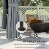 "Outsunny" pavėsinė su dvigubu stogu, 3x3 m Vandeniui atspari, stabili, atspari žiemai Sodo pavėsinė su tinkleliu nuo uodų, šoninės dalys, metalinė sodo pavėsinė, skirta sodui, terasai, tamsiai pilka