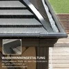 Outsunny paviljonas su kietu stogu, 4x3 m, vandeniui atsparus, stabilus, žiemai tinkamas sodo paviljonas su tinkleliu nuo uodų, kabliukais, šoninėmis sienelėmis, arkinis stogas, aliumininis sodo paviljonas, sodui, terasai, rudas